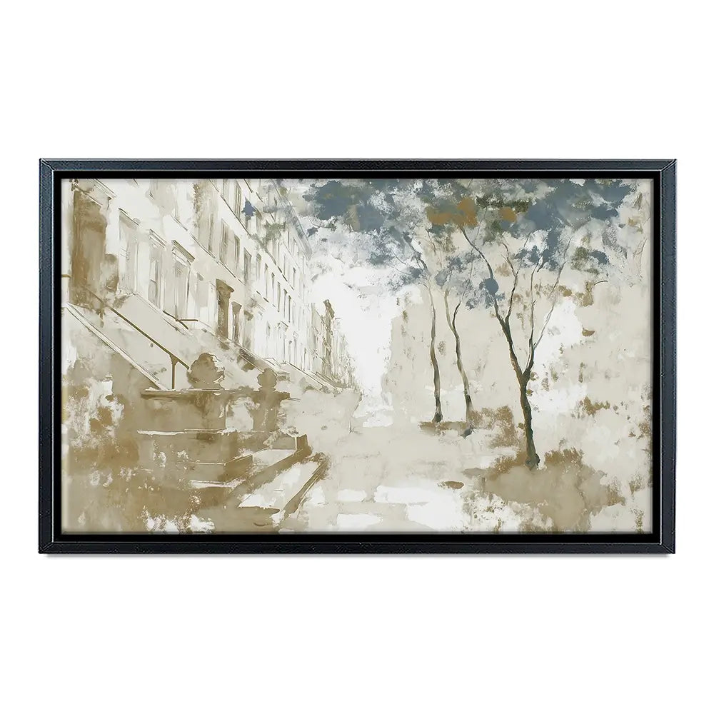 Brownstone Street Autumn Canvas Print Brownstone Street Autumn Canvas Print wall art product Chromatic Storm Studio