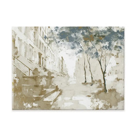 Brownstone Street Autumn Canvas Print Brownstone Street Autumn Canvas Print wall art product Chromatic Storm Studio