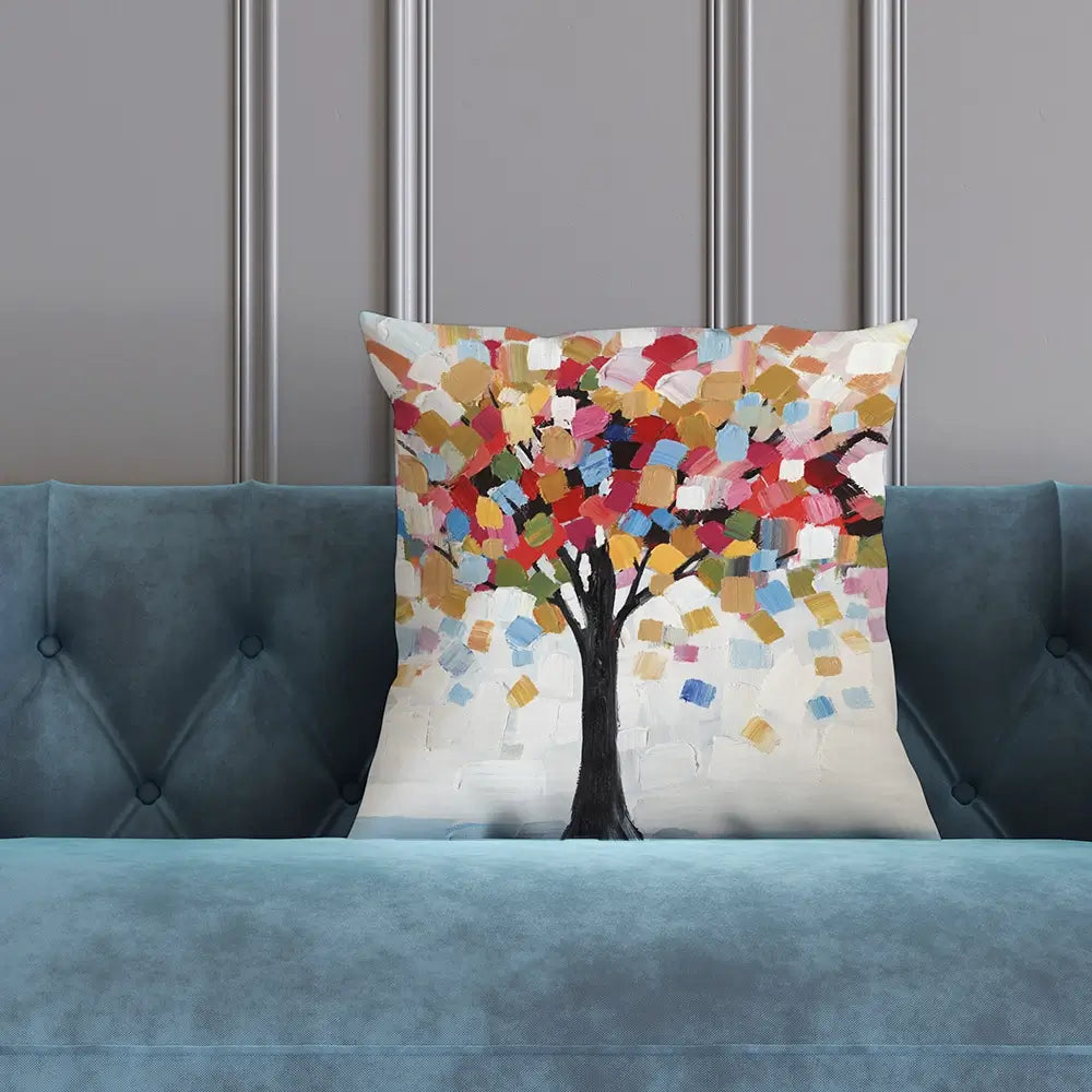 Brush Stroked Tree Cushion Brush Stroked Tree Cushion wall art product Art Print Shop