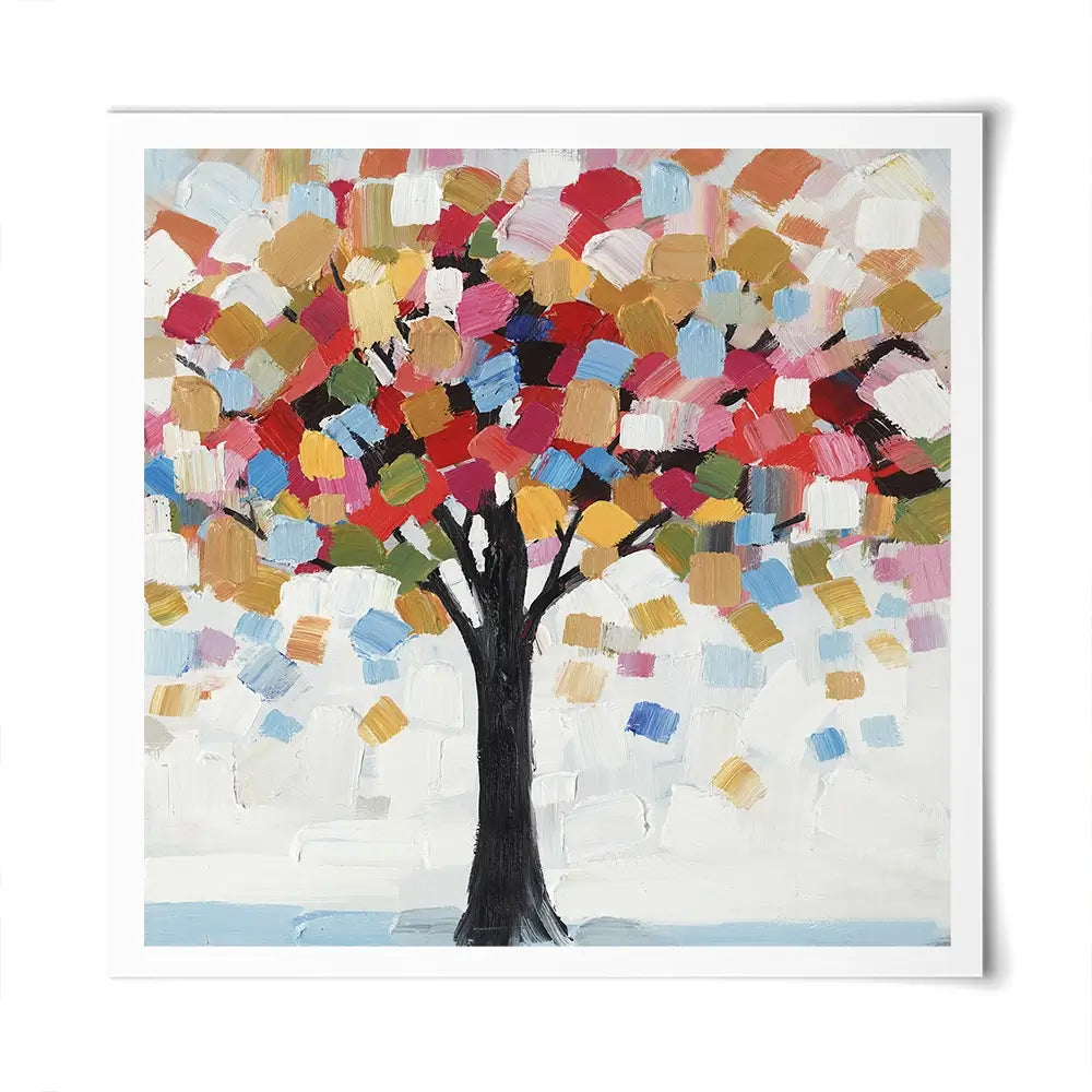 Brush Stroked Tree Square Art Print Brush Stroked Tree Square Art Print wall art product Art Print Shop