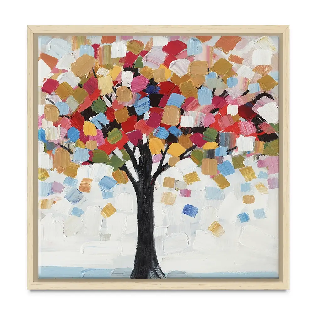 Brush Stroked Tree Square Canvas Print Brush Stroked Tree Square Canvas Print wall art product Art Print Shop