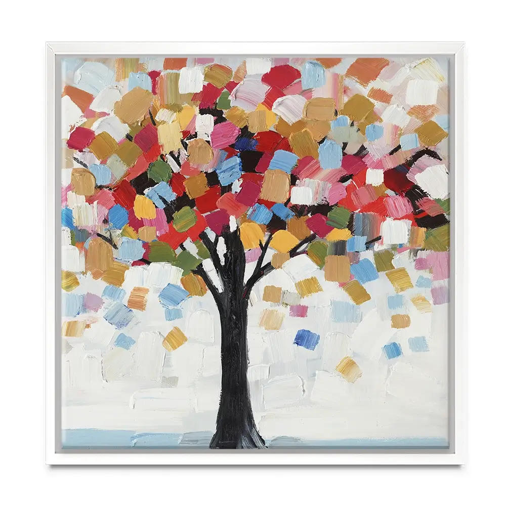 Brush Stroked Tree Square Canvas Print Brush Stroked Tree Square Canvas Print wall art product Art Print Shop