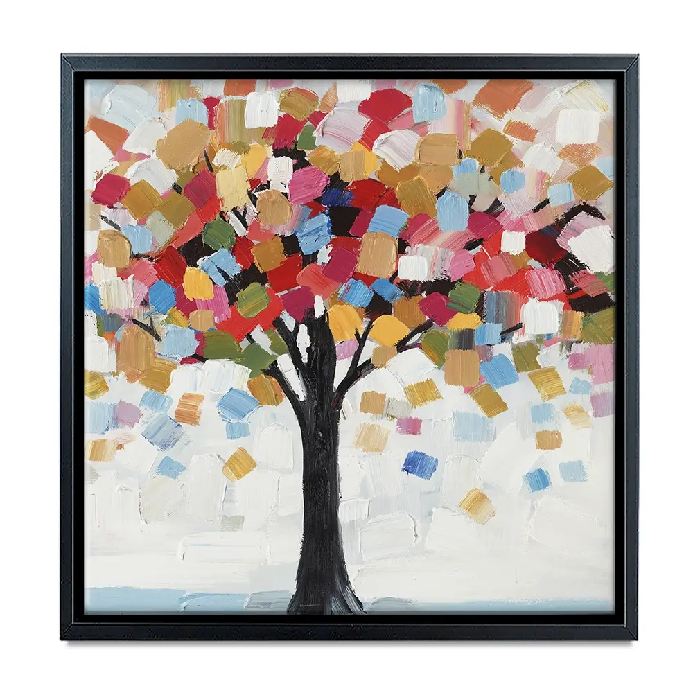Brush Stroked Tree Square Canvas Print Brush Stroked Tree Square Canvas Print wall art product Art Print Shop
