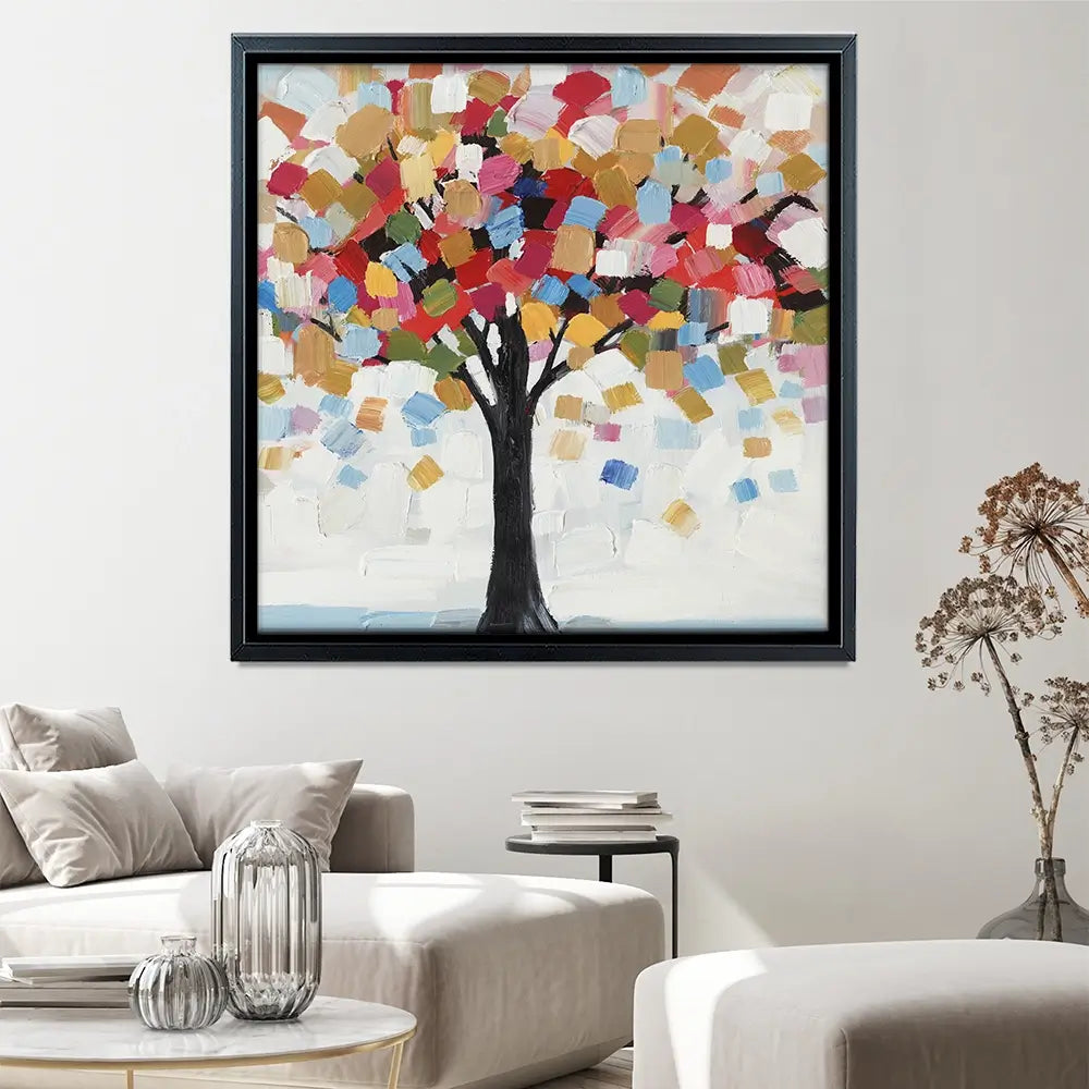 Brush Stroked Tree Square Canvas Print Brush Stroked Tree Square Canvas Print wall art product Art Print Shop