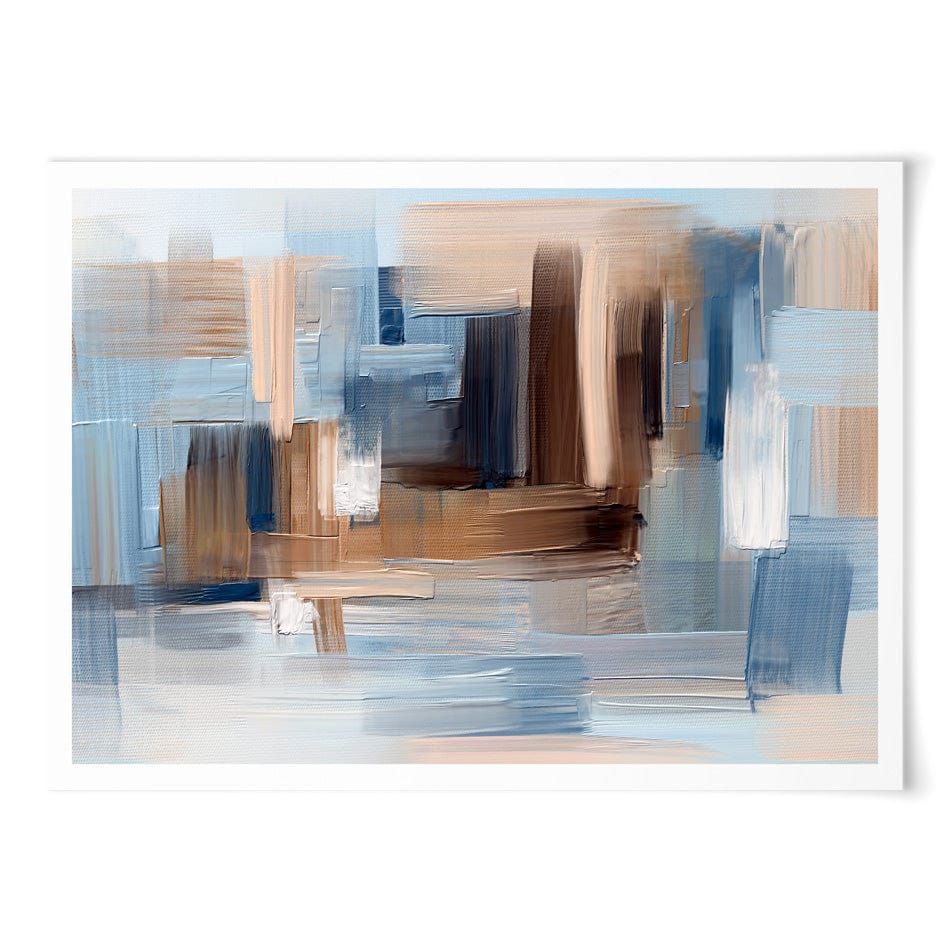 Brushed Beige And Blue Art Print wall art product / Shutterstock