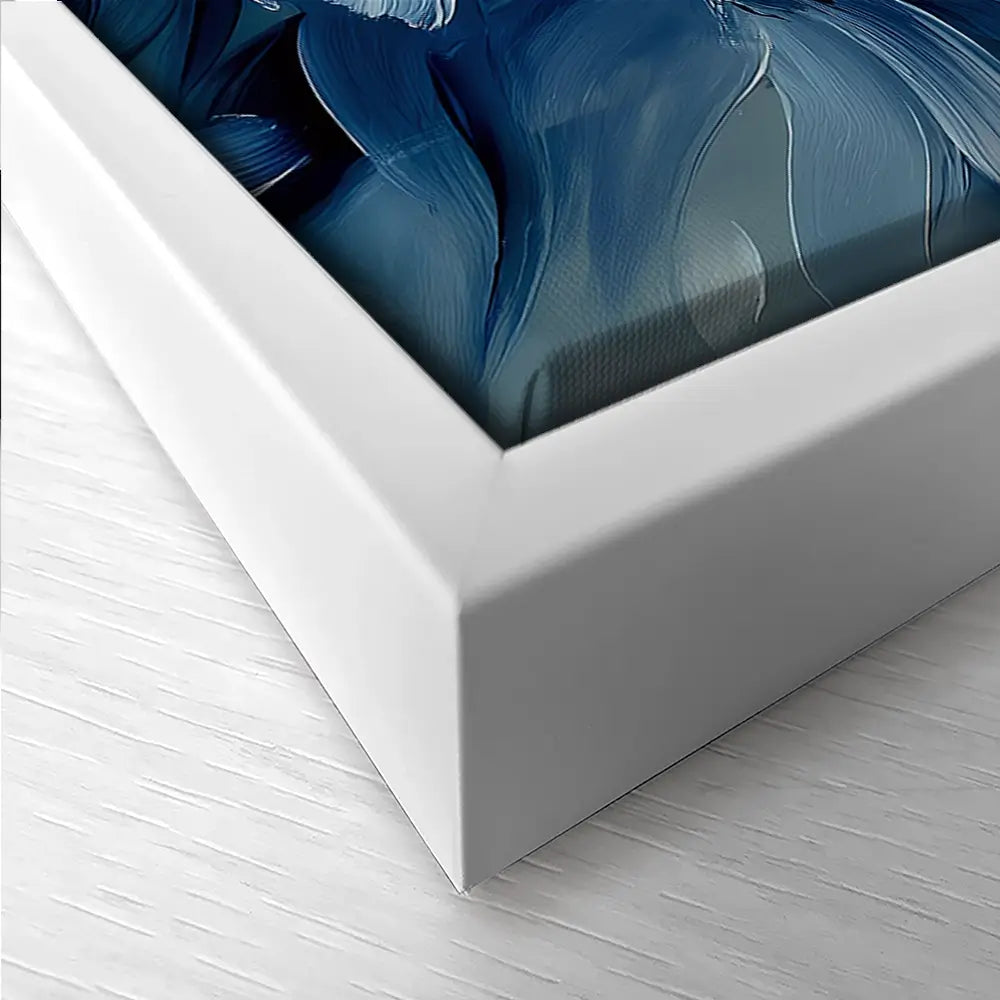 Brushed Blue Flowers Trio Canvas Print Brushed Blue Flowers Trio Canvas Print wall art product IAmHomeStudio