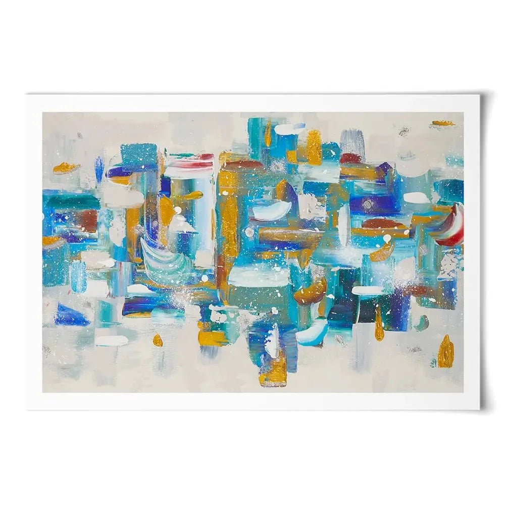 Brushstrokes In Blue Art Print Brushstrokes In Blue Art Print wall art product Elizabeth White