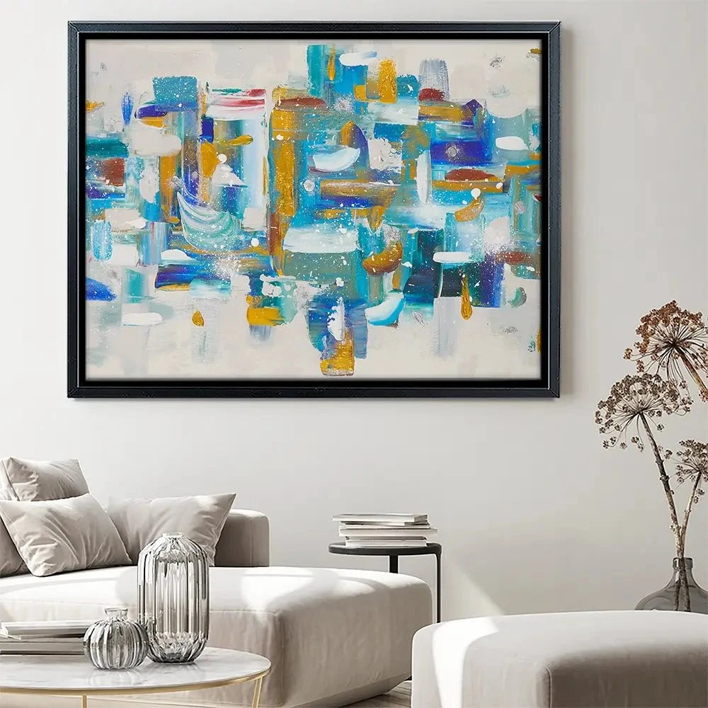 Brushstrokes In Blue Canvas Print Brushstrokes In Blue Canvas Print wall art product Elizabeth White