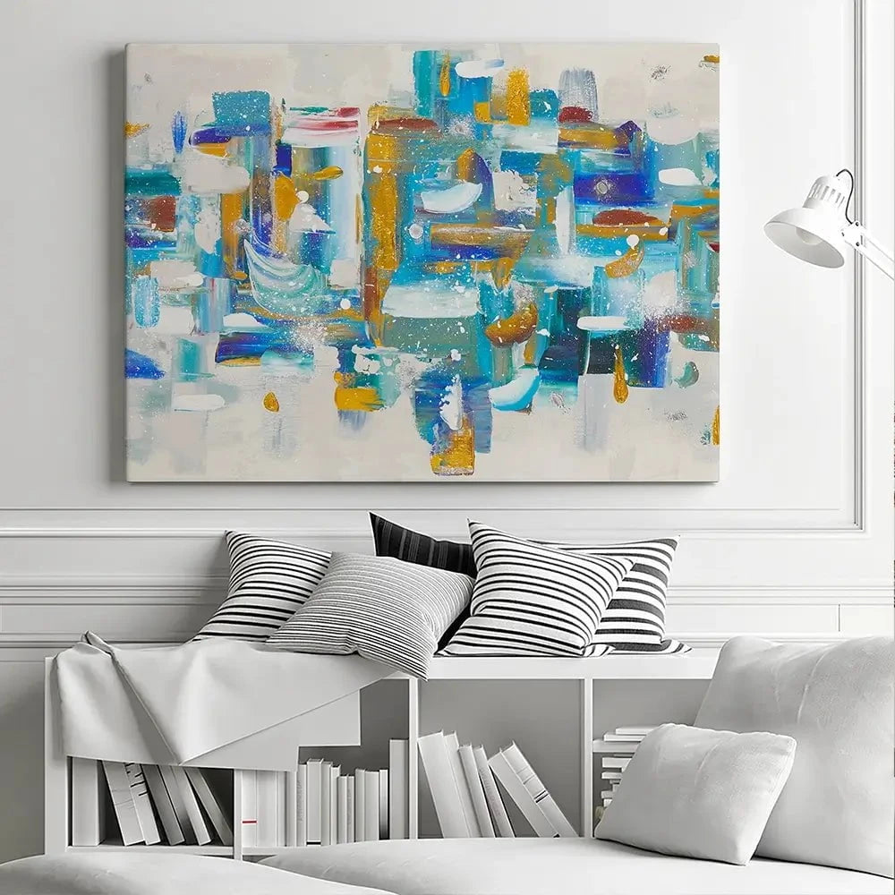 Brushstrokes In Blue Canvas Print Brushstrokes In Blue Canvas Print wall art product Elizabeth White