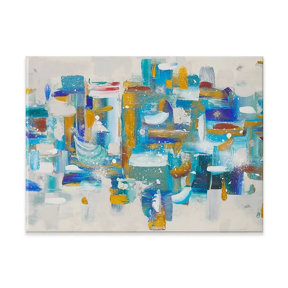 Brushstrokes In Blue Canvas Print Brushstrokes In Blue Canvas Print wall art product Elizabeth White