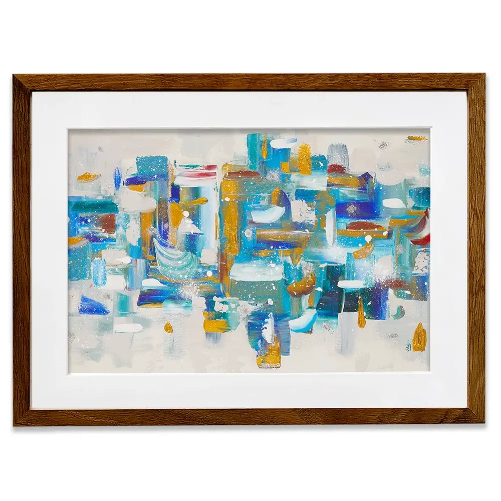Brushstrokes In Blue Framed Art Print Brushstrokes In Blue Framed Art Print wall art product Elizabeth White
