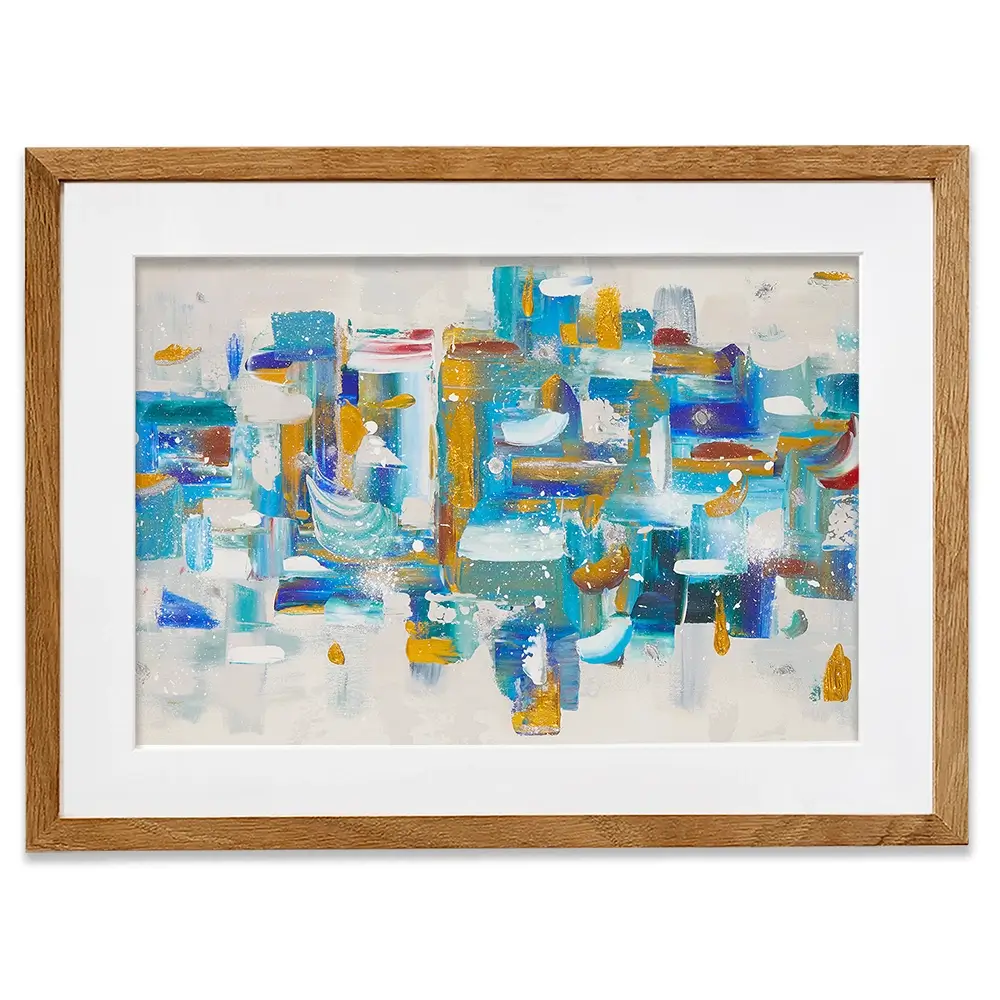 Brushstrokes In Blue Framed Art Print Brushstrokes In Blue Framed Art Print wall art product Elizabeth White