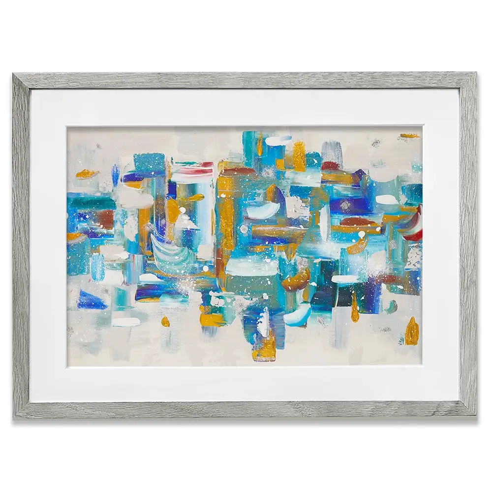 Brushstrokes In Blue Framed Art Print Brushstrokes In Blue Framed Art Print wall art product Elizabeth White