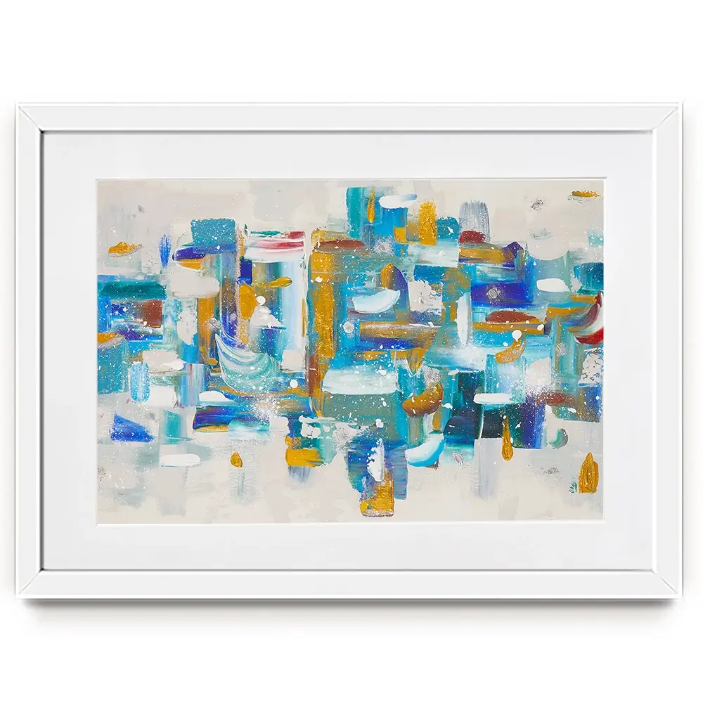 Brushstrokes In Blue Framed Art Print Brushstrokes In Blue Framed Art Print wall art product Elizabeth White