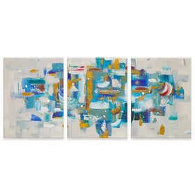 Brushstrokes In Blue Trio Canvas Print Brushstrokes In Blue Trio Canvas Print wall art product Elizabeth White