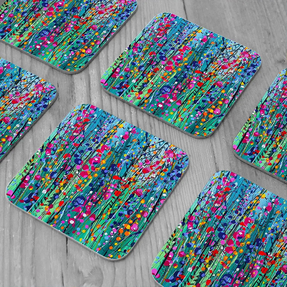 Bryony Coaster Set Rainbow Soul Tree Coaster Set | Rainbow Soul Tree Art Coasters wall art product Scarlet Sky Studio