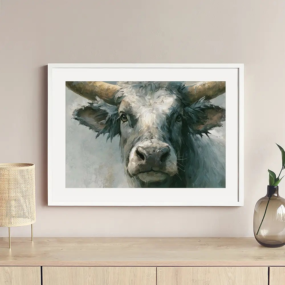 Bull Framed Art Print Bull Framed Art Print wall art product Petal Prints Design - Independent