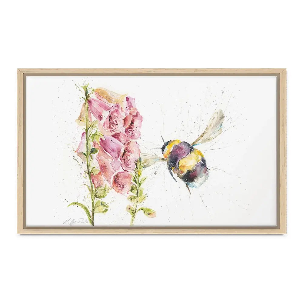 Bumble Bee And Foxglove 2 Canvas Print Bumble Bee And Foxglove 2 Canvas Print wall art product Nicola Jane Rowles