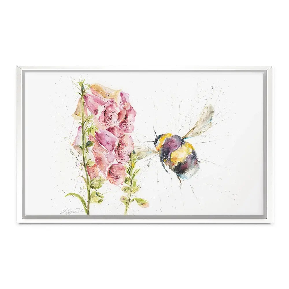 Bumble Bee And Foxglove 2 Canvas Print Bumble Bee And Foxglove 2 Canvas Print wall art product Nicola Jane Rowles