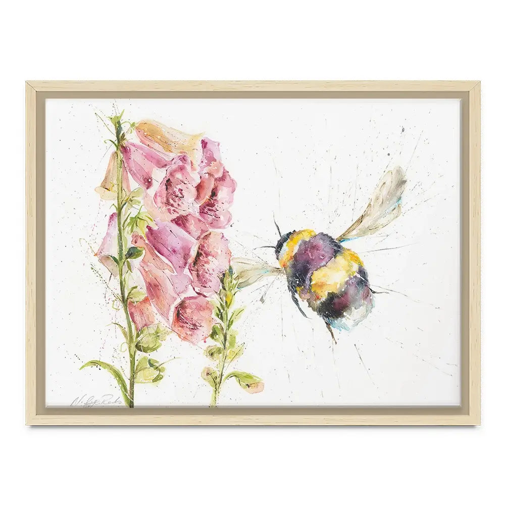 Bumble Bee And Foxglove 2 Canvas Print Bumble Bee And Foxglove 2 Canvas Print wall art product Nicola Jane Rowles