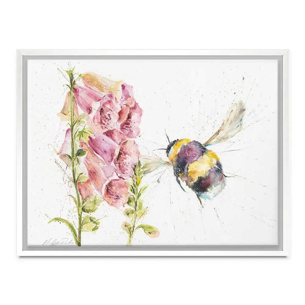 Bumble Bee And Foxglove 2 Canvas Print Bumble Bee And Foxglove 2 Canvas Print wall art product Nicola Jane Rowles
