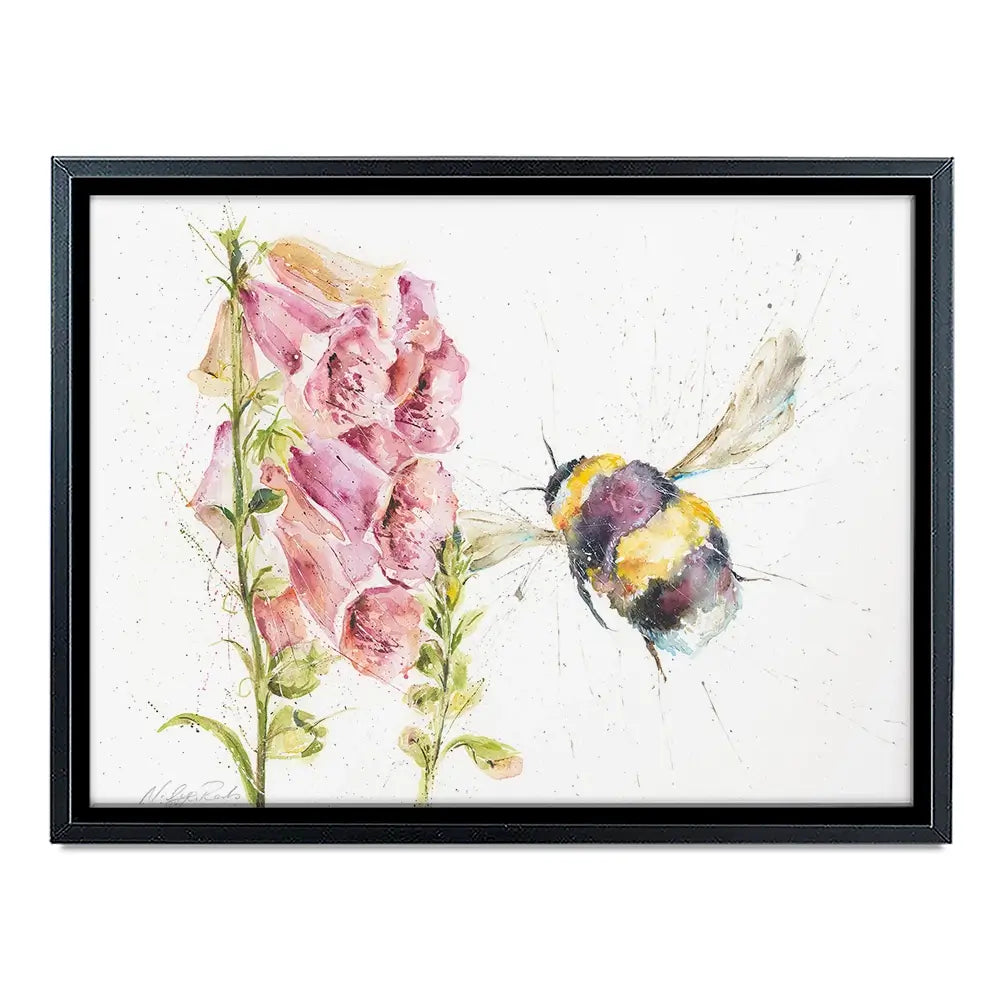 Bumble Bee And Foxglove 2 Canvas Print Bumble Bee And Foxglove 2 Canvas Print wall art product Nicola Jane Rowles
