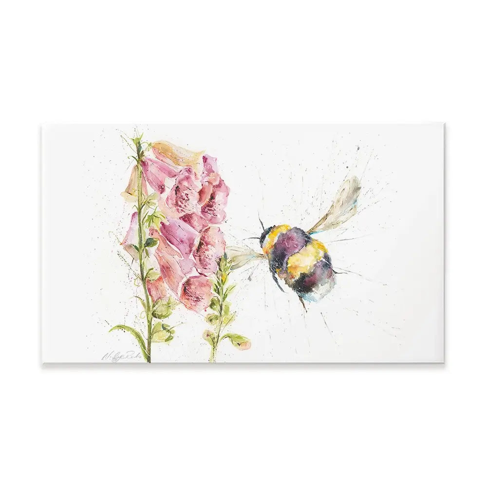 Bumble Bee And Foxglove 2 Canvas Print Bumble Bee And Foxglove 2 Canvas Print wall art product Nicola Jane Rowles