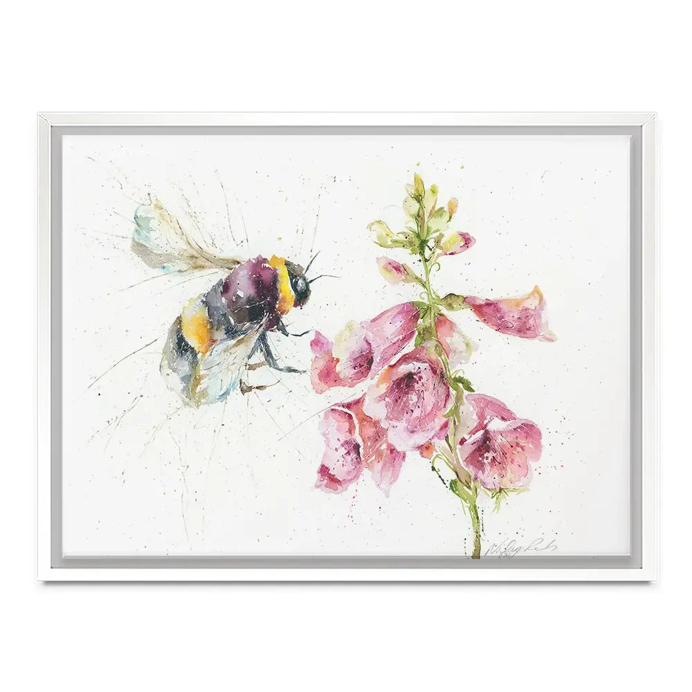 Bumble Bee And Foxglove 3 Canvas Print Bumble Bee And Foxglove 3 Canvas Print wall art product Nicola Jane Rowles