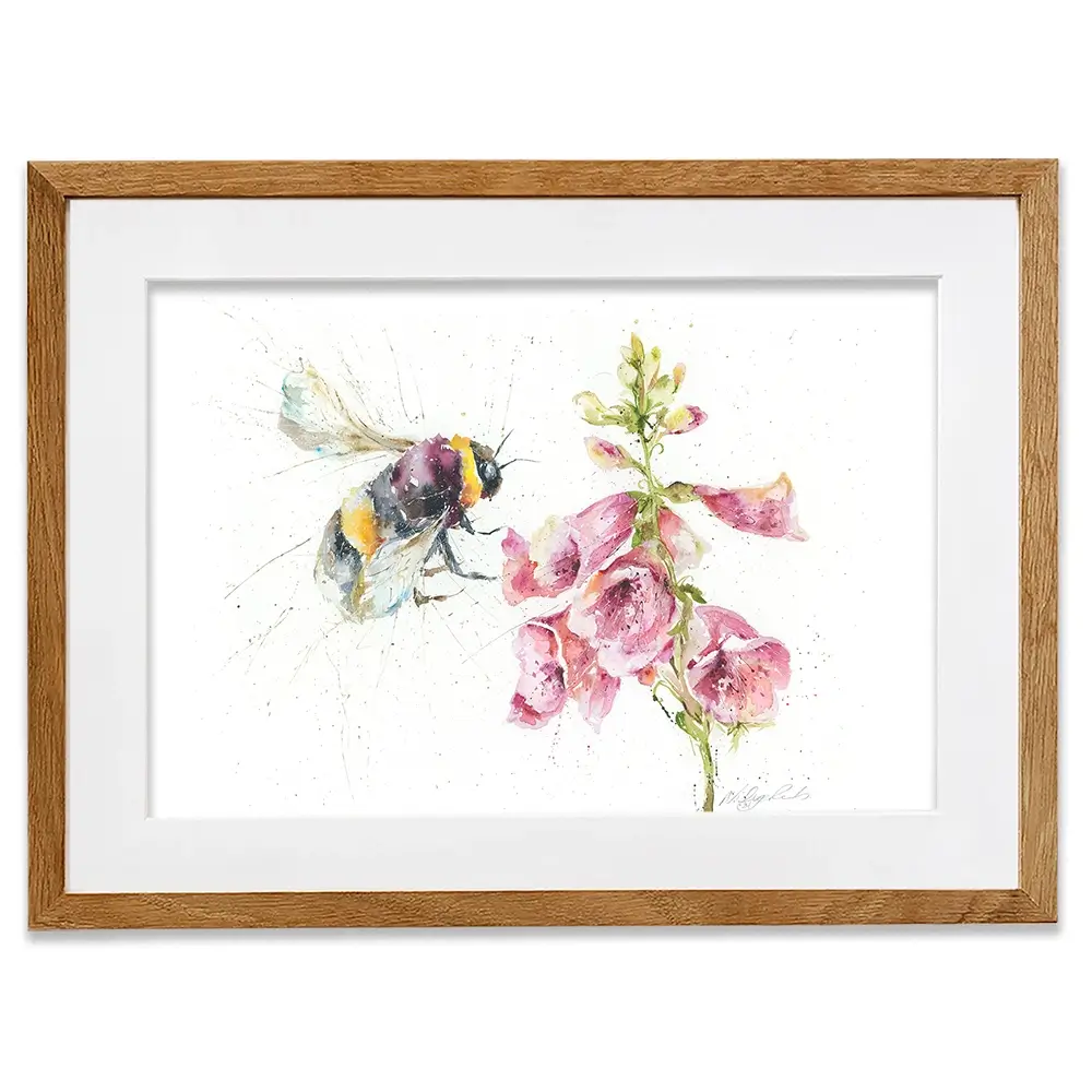 Bumble Bee And Foxglove 3 Framed Art Print Bumble Bee And Foxglove 3 Framed Art Print wall art product Nicola Jane Rowles