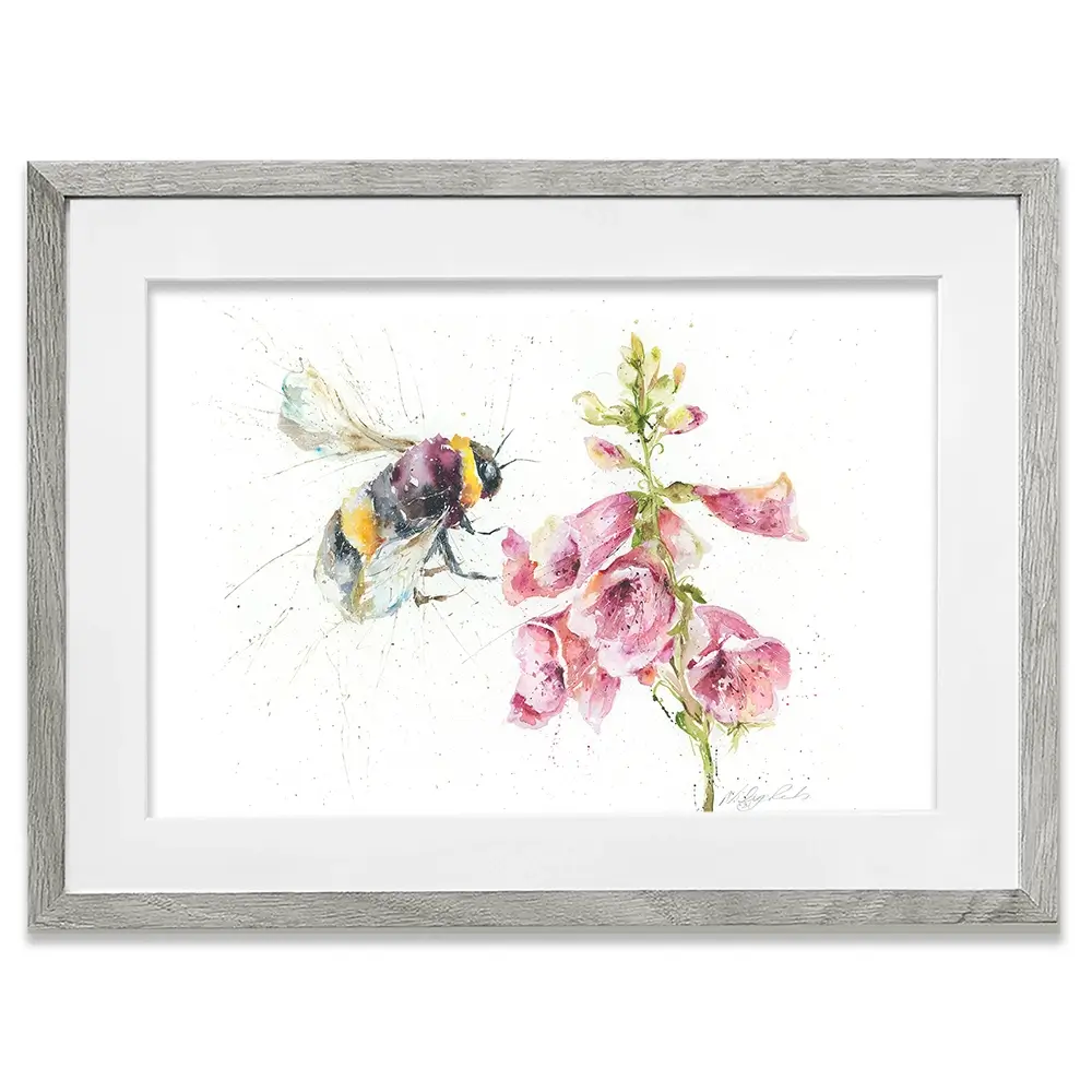 Bumble Bee And Foxglove 3 Framed Art Print Bumble Bee And Foxglove 3 Framed Art Print wall art product Nicola Jane Rowles