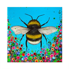 Bumblebee Flowers Canvas Print Bumblebee Flowers Canvas Print wall art product Jo Gough