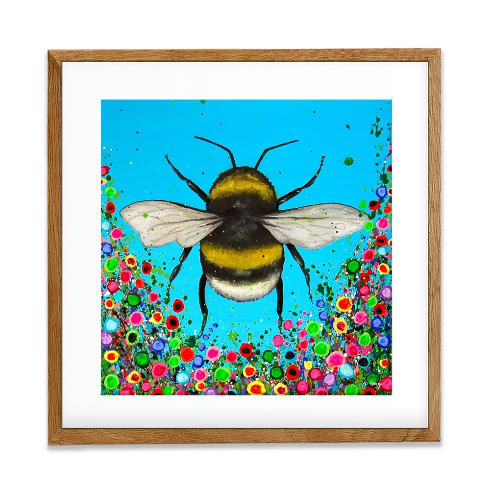 Bumblebee Flowers Framed Art Print Bumblebee Flowers Framed Art Print wall art product Jo Gough