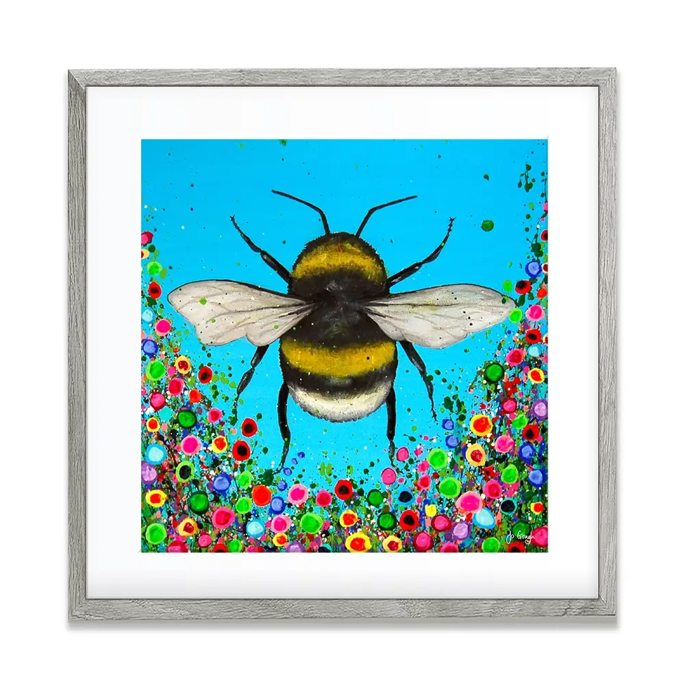 Bumblebee Flowers Framed Art Print Bumblebee Flowers Framed Art Print wall art product Jo Gough