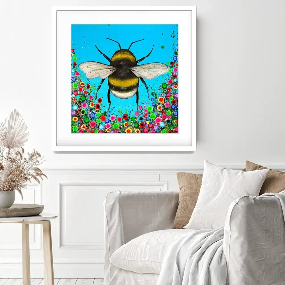 Bumblebee Flowers Framed Art Print Bumblebee Flowers Framed Art Print wall art product Jo Gough