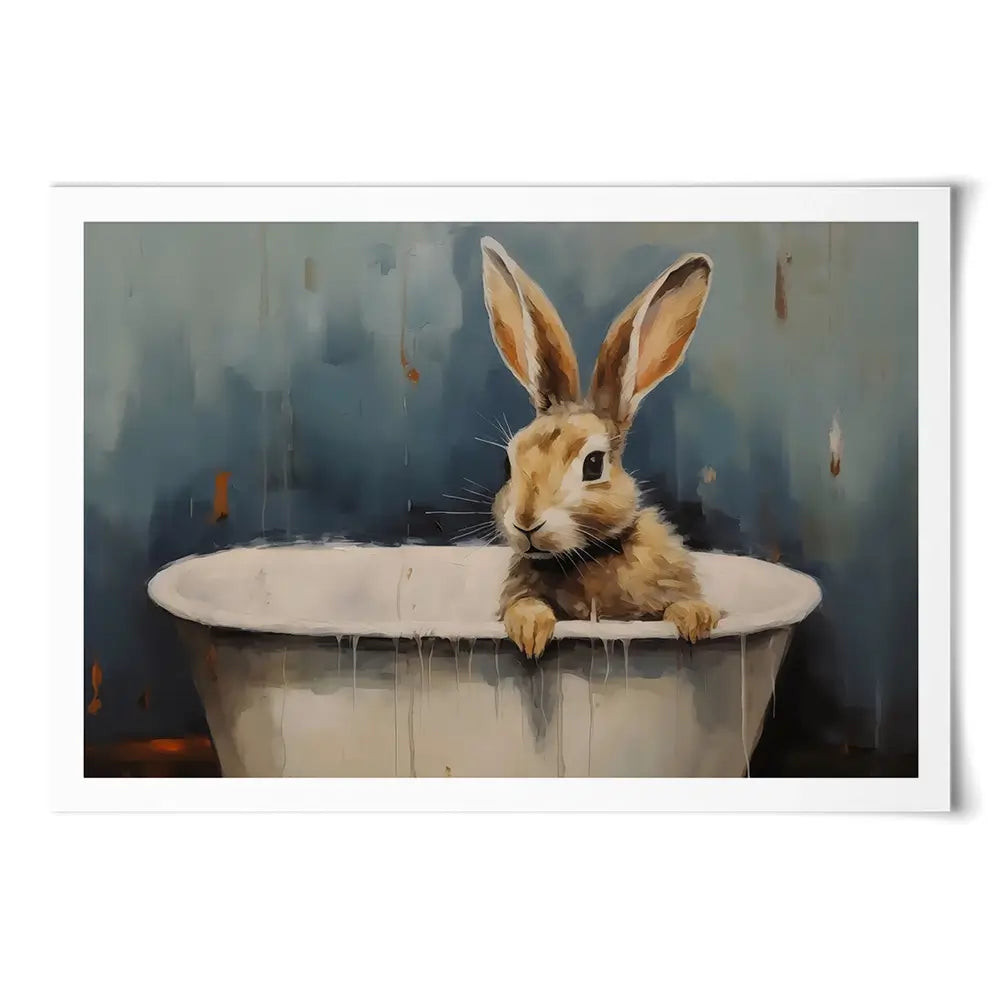 Bunny In A Tub Art Print Bunny In A Tub Art Print wall art product Arlington Prints - Independent