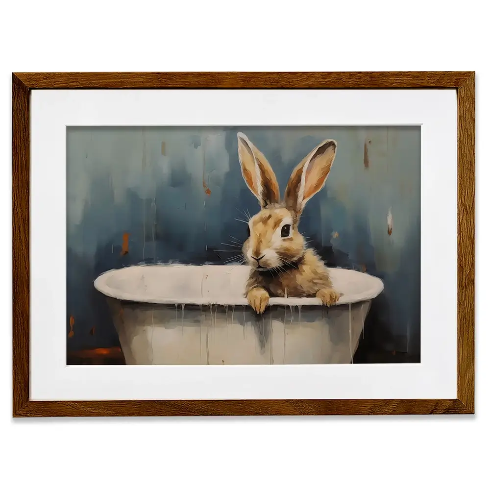 Bunny In A Tub Framed Art Print Bunny In A Tub Framed Art Print wall art product Arlington Prints - Independent