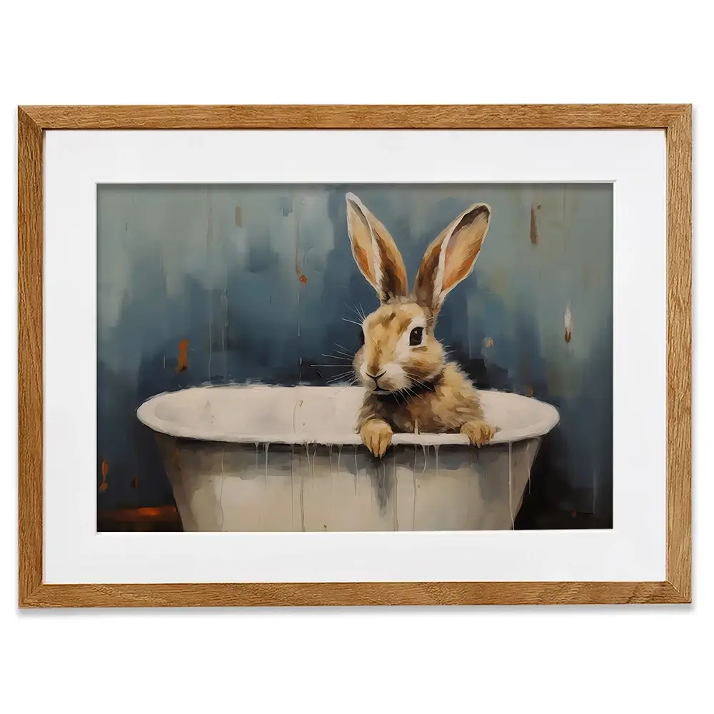 Bunny In A Tub Framed Art Print Bunny In A Tub Framed Art Print wall art product Arlington Prints - Independent
