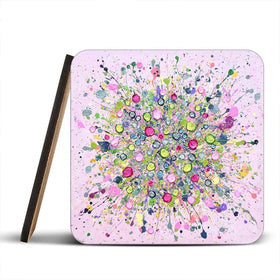 Bursting With Love Coaster Set Rainbow Soul Tree Coaster Set | Rainbow Soul Tree Art Coasters wall art product Jo Gough