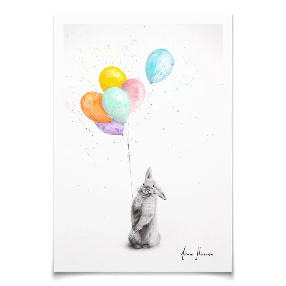 Buster And His Balloons Art Print Buster And His Balloons Art Print wall art product Ashvin Harrison