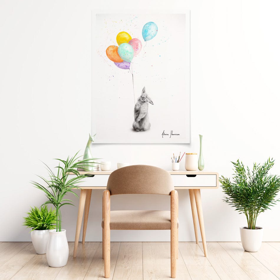 Buster And His Balloons Art Print wall art product Ashvin Harrison
