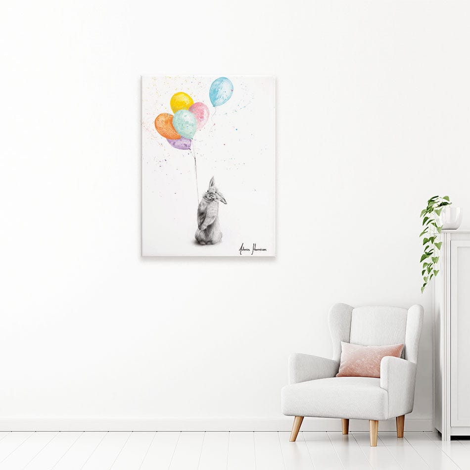 Buster And His Balloons Canvas Print wall art product Ashvin Harrison
