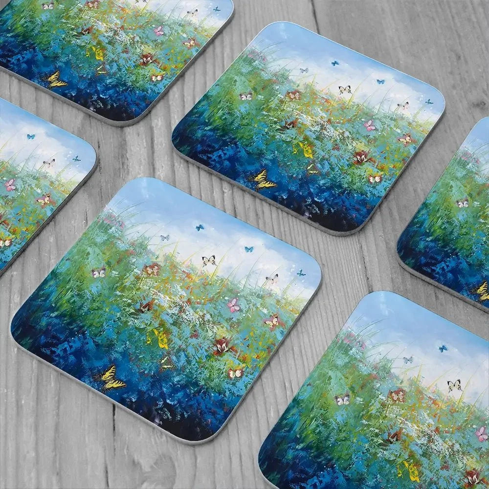 Butterflies Surrender To Love Coaster Set Butterflies Surrender To Love Coaster Set wall art product Laure Bury