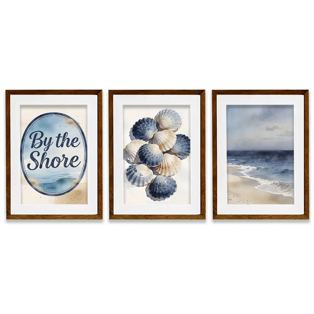 By The Shore Framed Art Print Trio By The Shore Framed Art Print Trio wall art product LSR Design Studio - Independent
