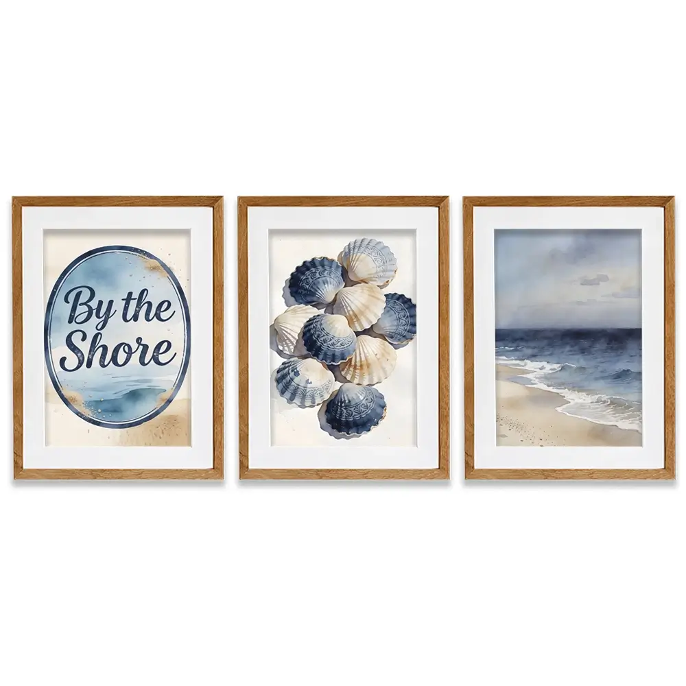 By The Shore Framed Art Print Trio By The Shore Framed Art Print Trio wall art product LSR Design Studio - Independent