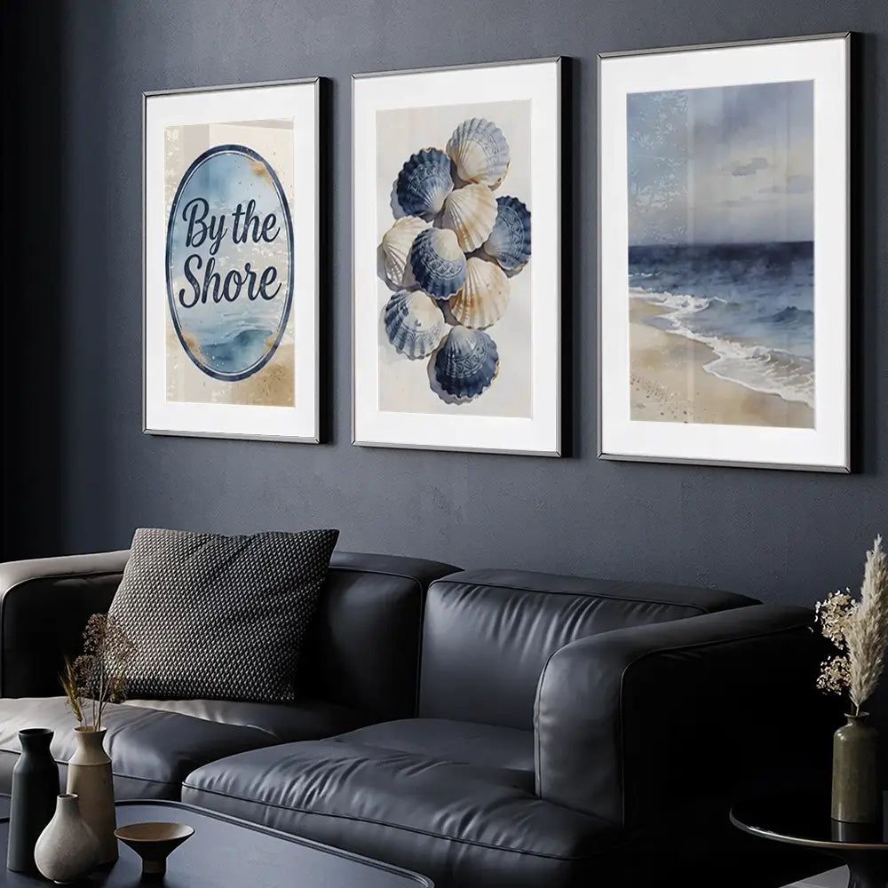 By The Shore Framed Art Print Trio By The Shore Framed Art Print Trio wall art product LSR Design Studio - Independent