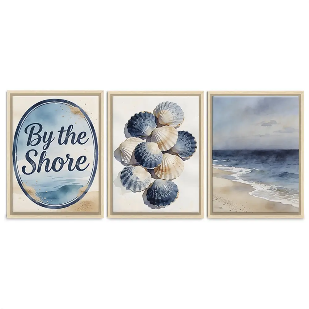 By The Shore Trio Canvas Print By The Shore Trio Canvas Print wall art product LSR Design Studio - Independent