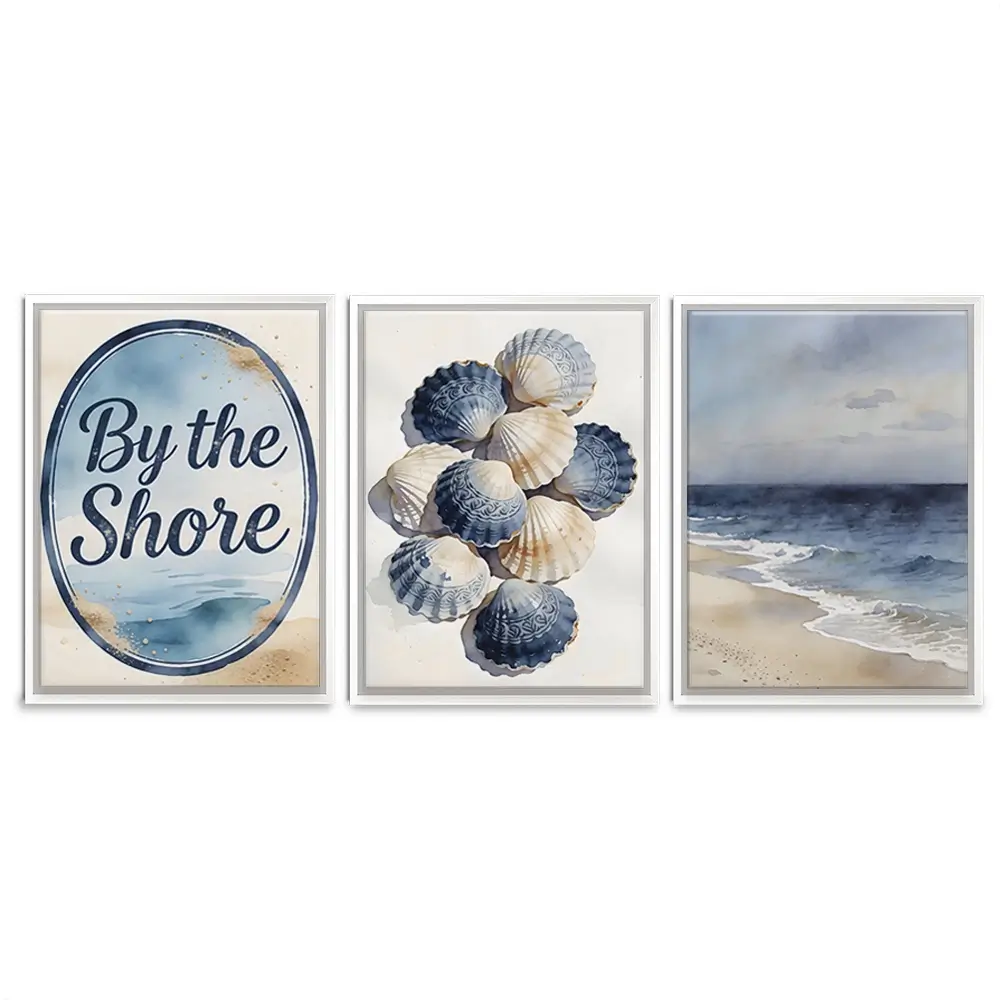 By The Shore Trio Canvas Print By The Shore Trio Canvas Print wall art product LSR Design Studio - Independent