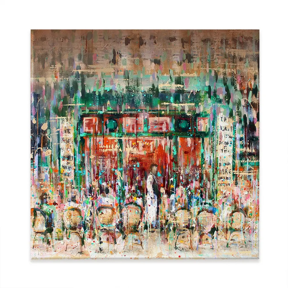 Café Paris Square Canvas Print Café Paris Square Canvas Print wall art product Studio Paint-Ing