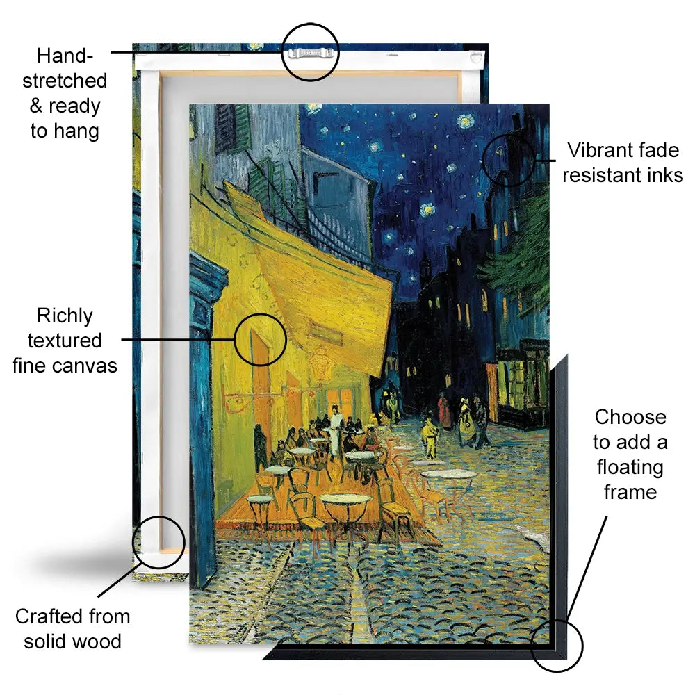 Cafe Terrace At Night Canvas Print Cafe Terrace At Night Canvas Print wall art product Vincent Van Gogh