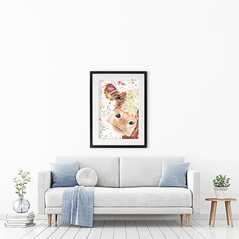 Caleb Cow Framed Art Print Caleb Cow Framed Art Print wall art product Emma LC Art